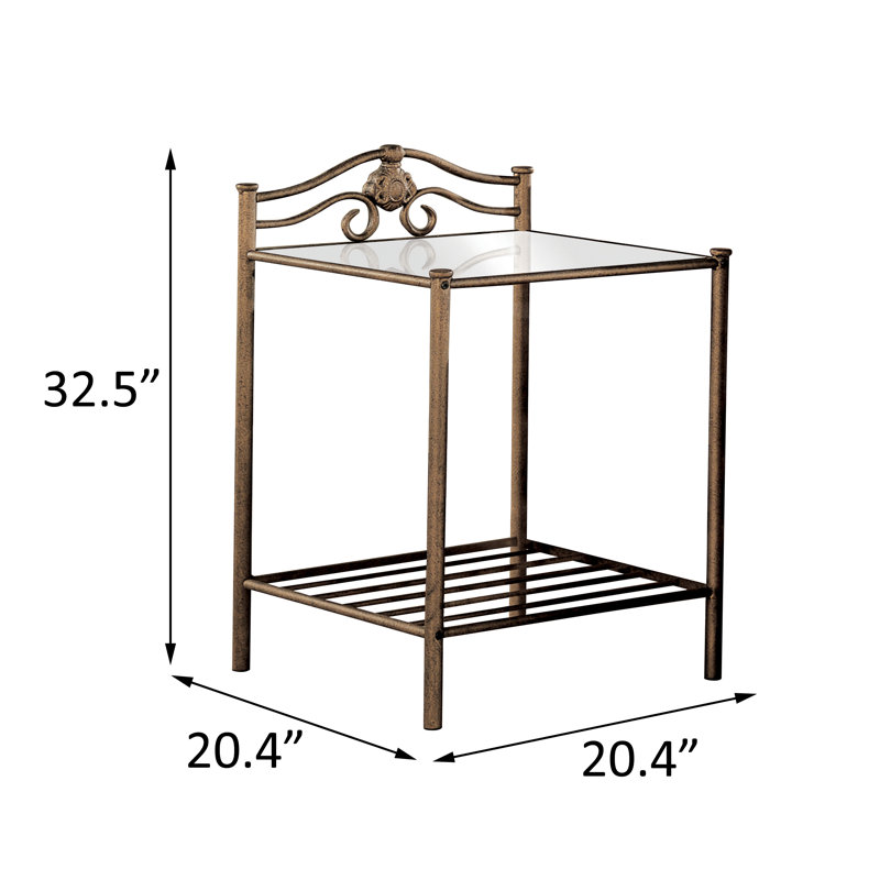 House of Hampton® Hanselka Steel Nightstand with Bottom Shelf in